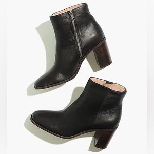 Madewell The Greer boots size 8 black square toe heeled